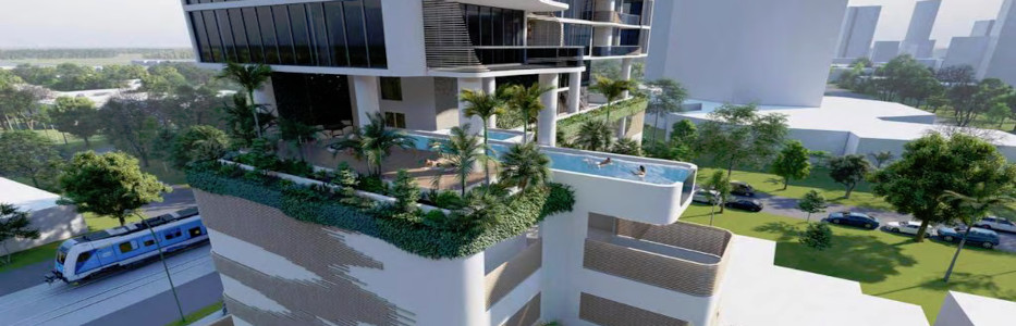 Boomer tower site with hanging pool plan now set for sale